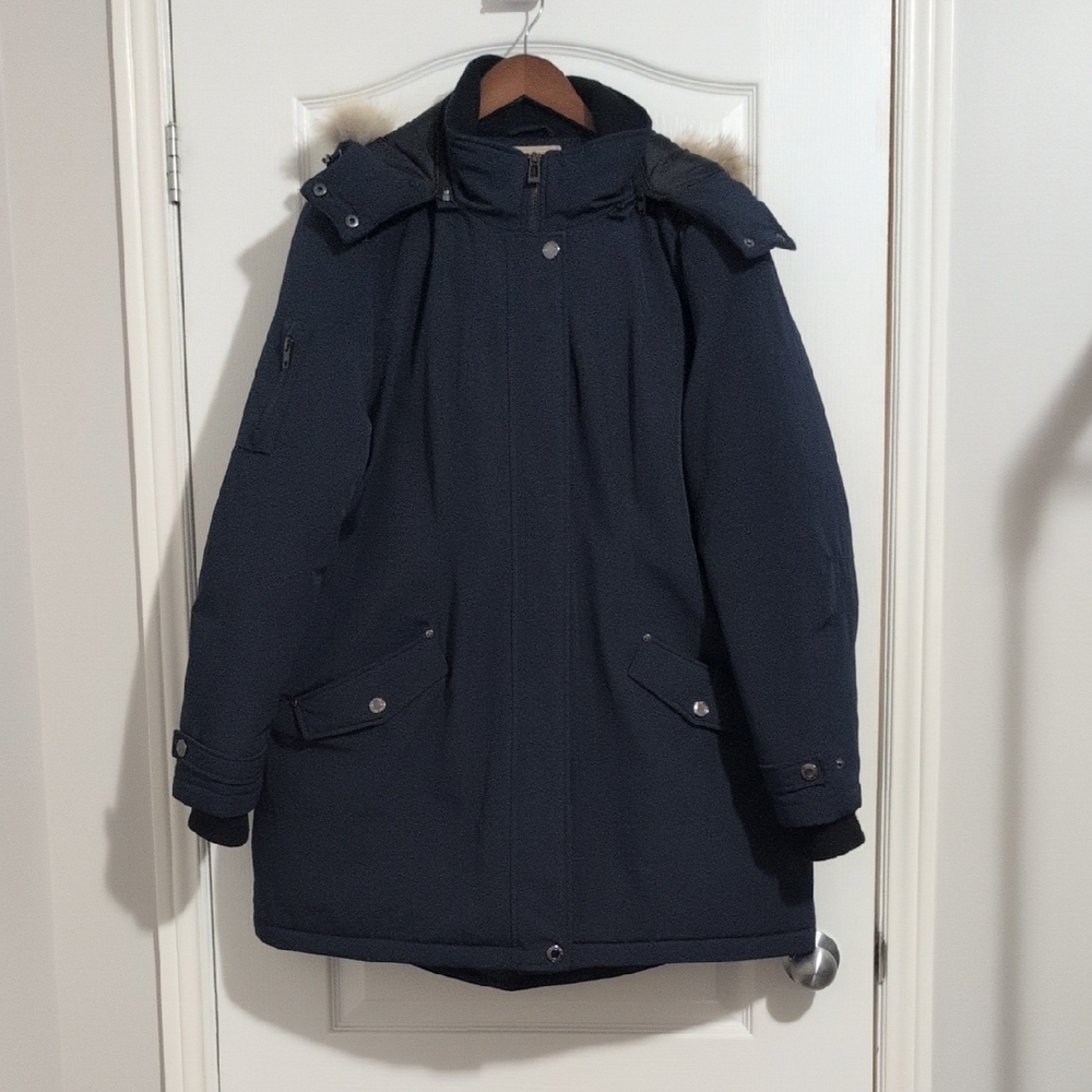 Moose Knuckles Navy Down/Duck Filled Parka Coat